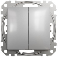 Двухклавишный выключатель SCHNEIDER Sedna Design алюминий SDD113105