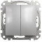 Двухклавишный выключатель SCHNEIDER Sedna Design алюминий SDD113105