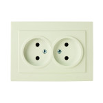 Розетка двухместная б/з NILSON Touran крем 24121024