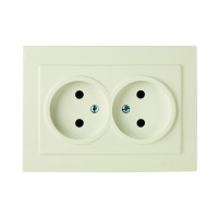 Розетка двухместная б/з NILSON Touran крем 24121024