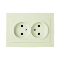 Розетка двухместная б/з NILSON Touran крем 24121024