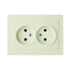 Розетка двухместная б/з NILSON Touran крем 24121024