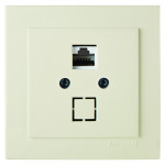Розетка одинарная компьютерная с модулем RJ-45 NILSON Touran крем 24121044