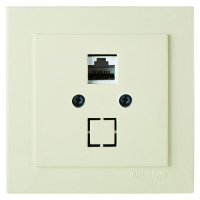 Розетка одинарная компьютерная с модулем RJ-45 NILSON Touran крем 24121044
