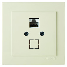 Розетка одинарная компьютерная с модулем RJ-45 NILSON Touran крем 24121044