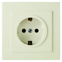 Розетка одинарная с/з NILSON Touran крем 24121017