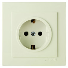 Розетка одинарная с/з NILSON Touran крем 24121017