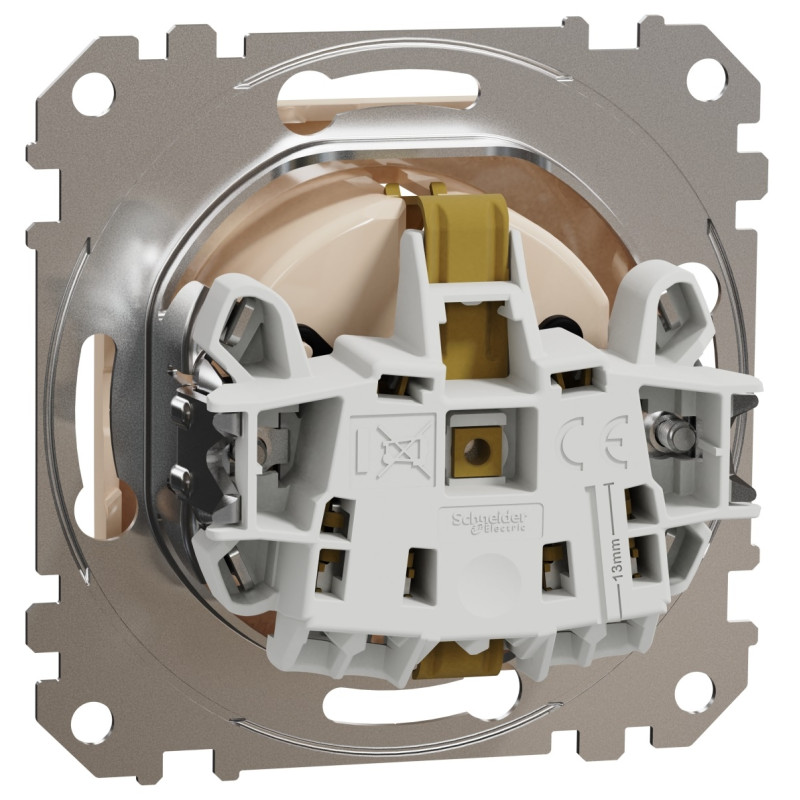 Розетка одинарна з/з з шторками SCHNEIDER Sedna Design бежевий SDD112022