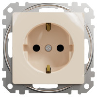 Розетка одинарная с/з со шторками SCHNEIDER Sedna Design бежевый SDD112022