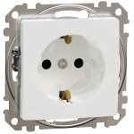 Розетка одинарная с/з со шторками SCHNEIDER Sedna Design белый SDD111022