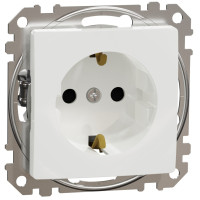 Розетка одинарная с/з со шторками SCHNEIDER Sedna Design белый SDD111022