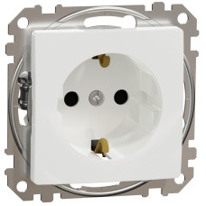 Розетка одинарная с/з со шторками SCHNEIDER Sedna Design белый SDD111022