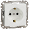 Розетка одинарная с/з со шторками SCHNEIDER Sedna Design белый SDD111022