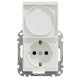 Розетка с/з одинарная со шторками и крышкой SCHNEIDER Sedna Design белый SDD111024
