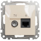 Розетка телевизионная и компьютерная SCHNEIDER Sedna Design cat5E UTP бежевый SDD112469T