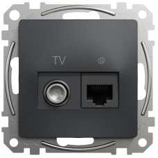 Розетка телевизионная и компьютерная SCHNEIDER Sedna Design cat5E UTP черный SDD114469T