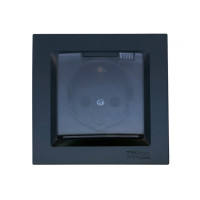 Розетка 1-на с/с с крышкой черная+кремовый механизм 9111 + 9311 JAZZ LUXEL