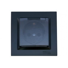 Розетка 1-на с/с с крышкой черная+кремовый механизм 9111 + 9311 JAZZ LUXEL