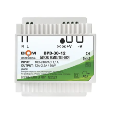 Блок питания PROFESSIONAL DC12 30W BPD-30-12 2,5A под DIN-рейку