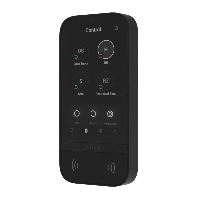 Бездротова клавіатура з сенсорним екраном Ajax KeyPad TouchScreen (8EU) black
