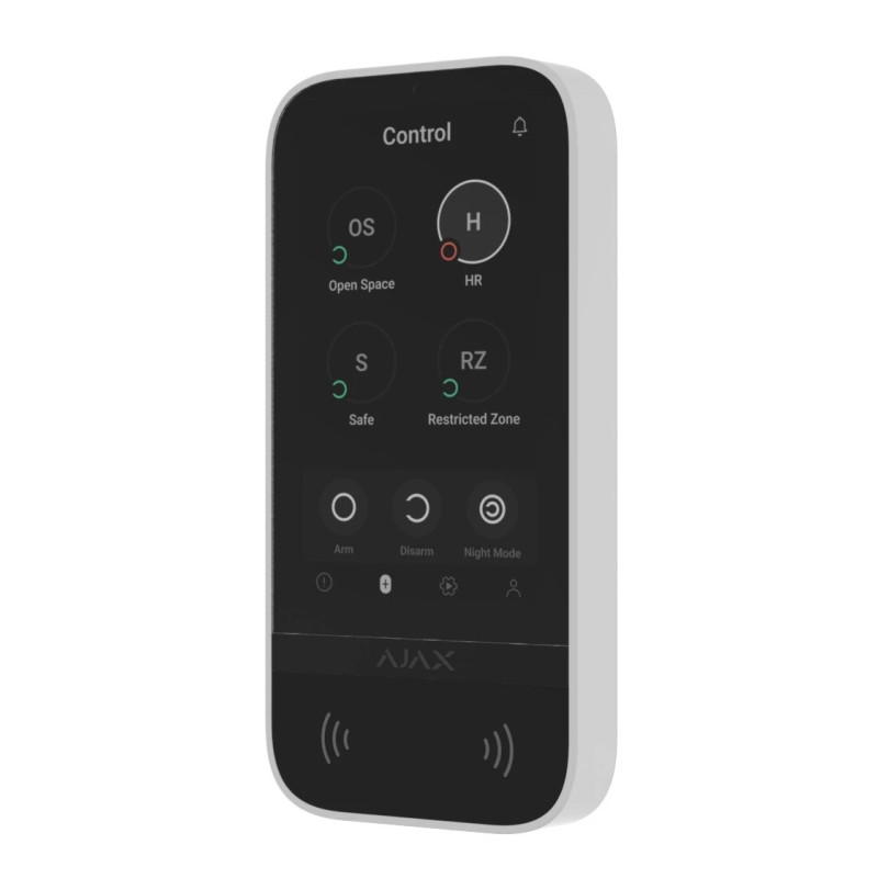 Беспроводная клавиатура с сенсорным экраном Ajax KeyPad TouchScreen (8EU) white