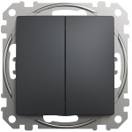 Двухклавишный выключатель SCHNEIDER Sedna Design черный SDD114105