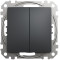 Двухклавишный выключатель SCHNEIDER Sedna Design черный SDD114105