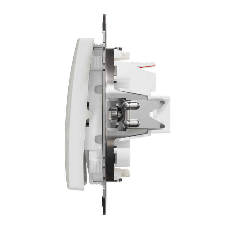 Двухклавишный выключатель с синей подсветкой SCHNEIDER Sedna Design белый SDD111105L