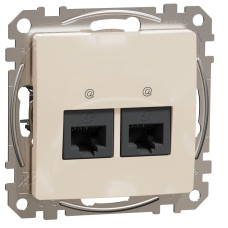 Компьютерная двойная розетка SCHNEIDER Sedna Design cat5E UTP бежевый SDD112452