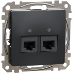 Компьютерная двойная розетка SCHNEIDER Sedna Design cat5E UTP черный SDD114452