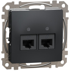 Компьютерная двойная розетка SCHNEIDER Sedna Design cat5E UTP черный SDD114452