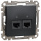 Компьютерная двойная розетка SCHNEIDER Sedna Design cat5E UTP черный SDD114452