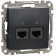 Компьютерная двойная розетка SCHNEIDER Sedna Design cat5E UTP черный SDD114452