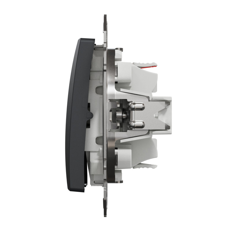 Одноклавишный проходной выключатель SCHNEIDER Sedna Design черный SDD114106