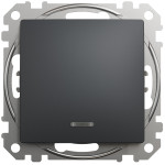 Одноклавишный выключатель с синей подсветкой SCHNEIDER Sedna Design черный SDD114101L