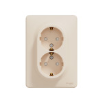 Розетка двухместная с/з со шторками SCHNEIDER Sedna Design бежевый SDD312221