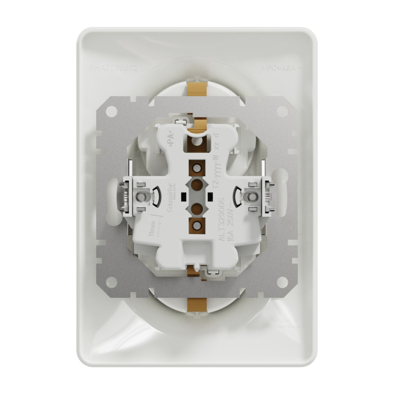 Розетка двухместная с/з со шторками SCHNEIDER Sedna Design белый SDD311221