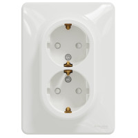 Розетка двухместная с/з со шторками SCHNEIDER Sedna Design белый SDD311221