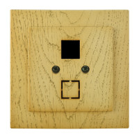 Розетка одинарная компьютерная без модуля NILSON Touran клен 24281042