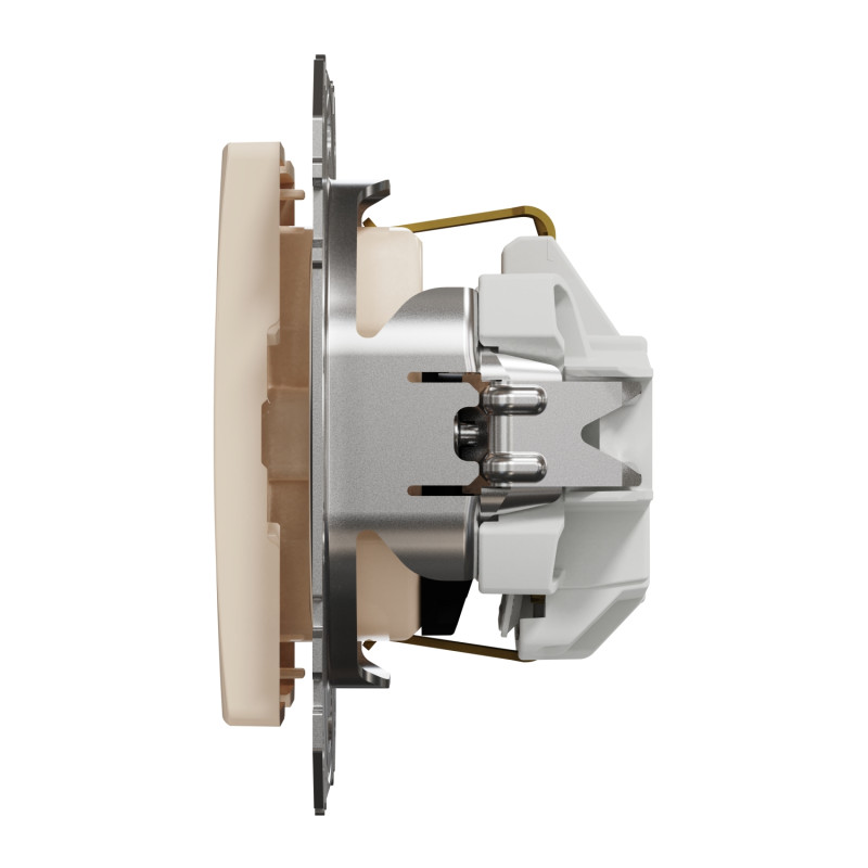 Розетка одинарна з/з з шторками SCHNEIDER Sedna Design бежевий SDD112022