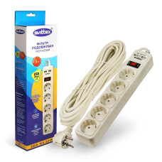 Сетевой фильтр-удлинитель 5 выходов +2 USB 5V Svittex 5м SV-025