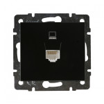 Розетка одинарная компьютерная LEZARD Rain антрацит 703-4288-139