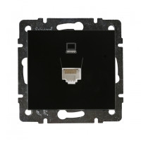 Розетка одинарная компьютерная LEZARD Rain антрацит 703-4288-139