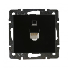 Розетка одинарная компьютерная LEZARD Rain антрацит 703-4288-139