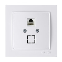 Розетка одинарная компьютерная с модулем RJ-45 NILSON Thor белая 27111044