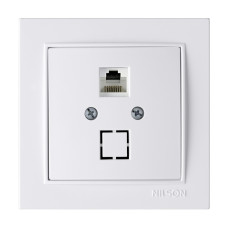 Розетка одинарная компьютерная с модулем RJ-45 NILSON Thor белая 27111044