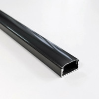 Профиль алюминиевый анодированный ЛП7В 6,5х15 черный 2 м (+ рассеиватель)