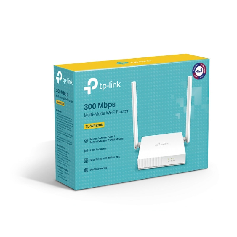 Роутер Wi-Fi TP-Link TL-WR820N, 2xLAN(10/100),1xWAN, 300Mbps (802.11n/g/b) 