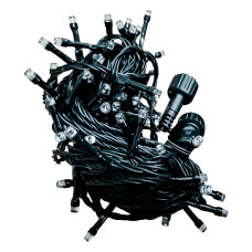 LED гирлянда VELMAX V-SSL, линейная 10м (д/дл. осн. гирлянды), 100LED, 7500К, черный кабель, IP65 (21-54-06)