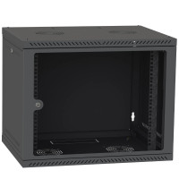 Шафа телекомунікаційна двері скло (чорна) IPCOM 9U 600x600